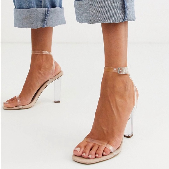 Clear Block Heel Sandals - Picture 3 of 4